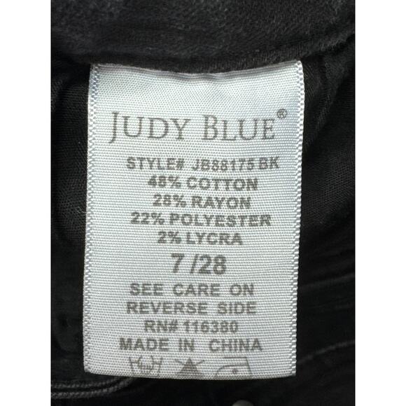 Judy Blue Women's Boyfriend Fit Black Stretch Denim Jeans - Size 7/28 (28x27) - Picture 6 of 6